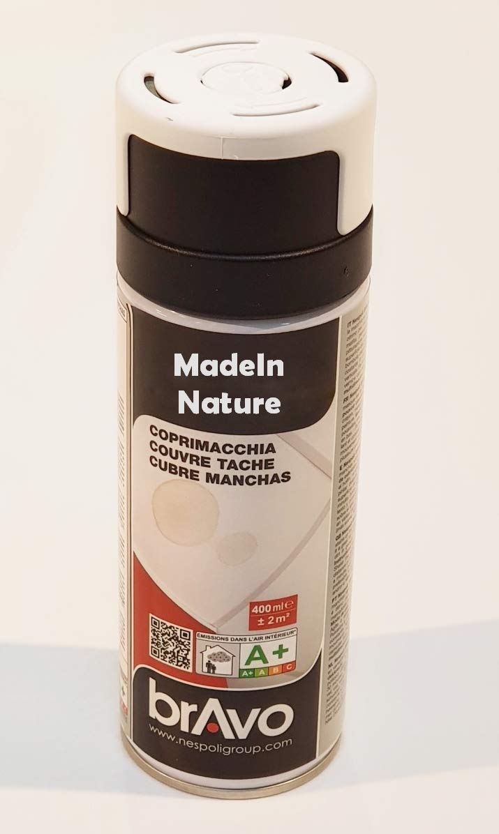 MadeInNature® Spraydose weiß Anti-Schimmel Fleckentferner und Rauchschwarz Spraydose NESPOLI 400ml - 2m²
