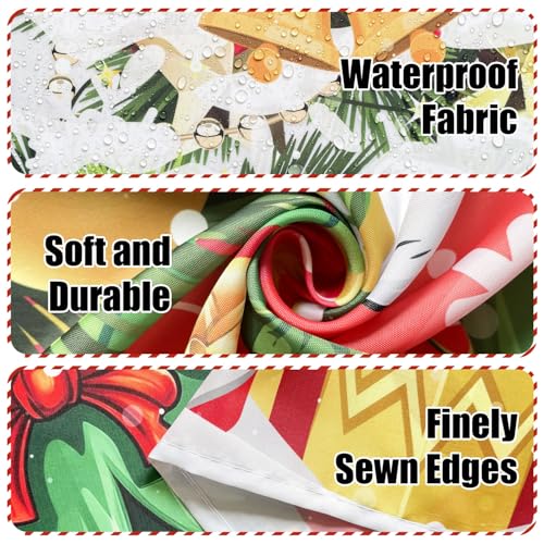 Image of Boho Shower Curtains for Bathroom Mid Century Minimalist Abstract Aesthetic Modern Bathroom Decor Curtain Machine Washable Waterproof Fabric with 12 Hooks (Christmas Gnome White, 72 inchW x 72 inchL)
