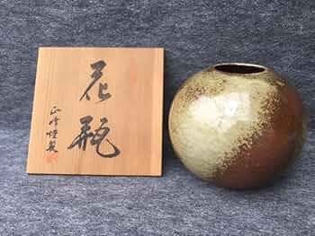 壺 在銘 五 花器 花瓶 木箱 共箱 作家物 フラワーベース 壺 在銘 五 花器 花瓶 木箱 共箱 作家物 フラワーベース 美術品・