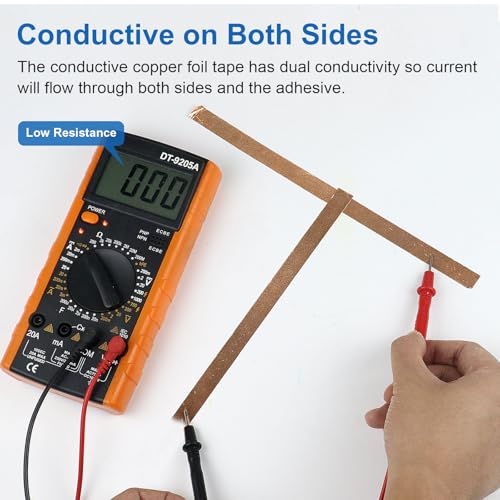 Image of BOMEI PACK 4 Pack Copper Tape with Double-Sided Conductive,1 /2 Inch x 66 Ft,Copper Foil Tape for EMI Shielding Stained Glass Supplies Soldering Electrical Repairs Paper Circuits Grounding