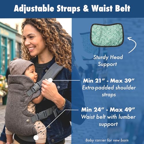 Image of SNAPTRON Baby Carrier Bag for 0-3 Years - Ergonomic Carry Bag for New Born |Adjustable Baby Carrier| Baby Carrying Bag with 4 Carry Positions |Babies Carrier Bag with Head Support, Safety Belt & Buckle Straps for 0-24 Months