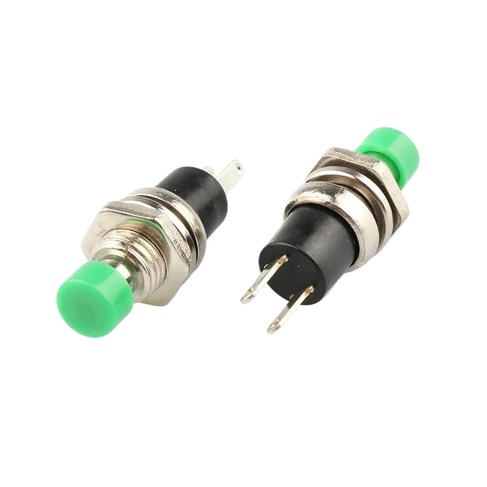 KUKEUC77Q 6pcs Small Round Button PBS-110/NO PBS-111/NC 2 Foot Self-resetting No Lock Switch 7MM Miniature Color Mixing(G,PBS-111 NC)