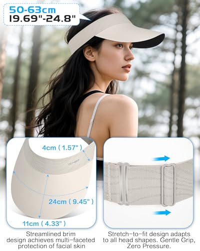 Image of YANIKY Sun Visor Hats for Women /Men Sun Protection UPF 50+ Lightweight Sport Hats Adjustable Empty Top Cap Ponytail Cap