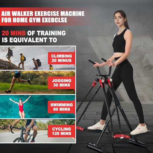 Image of OSCILLATING SLIM Air Walker Exercise Machine, Cardio Cross Trainer Glider for Home Exercise, Foldable Elliptical for Small Spaces, 350LBS Weight Capacity