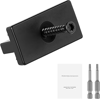 VEVOR 500PCS Hidden Deck Fasteners for Composite Decking Board, Universal Composite Clips & Plastic Hidden Fasteners with Metal Screws,Polypropylene PP Clips Works with 0.22 inch Gaps, Black