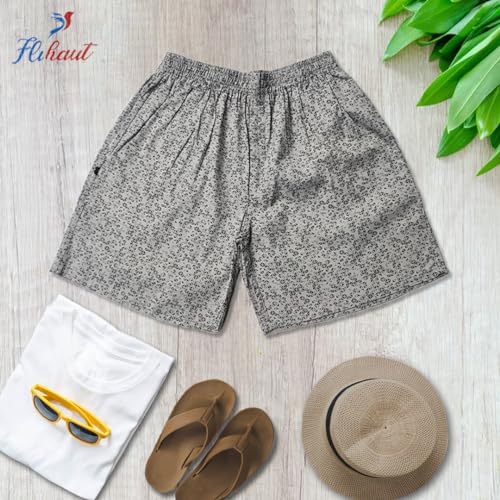 Image of Men's Cotton Shorts Waistband, Zip Fly, 1 Zip Pocket, Back Pockets (Pack of 2)