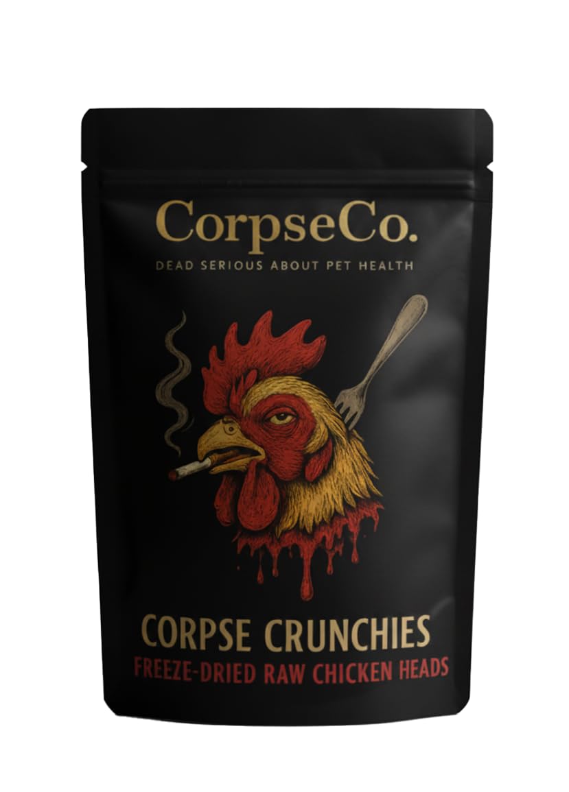 CorpseCo Freeze-Dried Raw Dog Treats | Chicken Heads | Single Ingredient, High Protein, Corpse Crunchies | 100% Natural. 0% Alive. (5 oz)