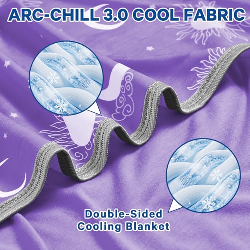 Image of inhand Cooling Blanket Full Size (80 inchx90 inch) - Double Sided Cooling Blankets for Hot Sleepers, Soft Lightweight Summer Blanket for Beach, Sofa Bed Couch, Room Decor, Gifts for Women Lavender Purple