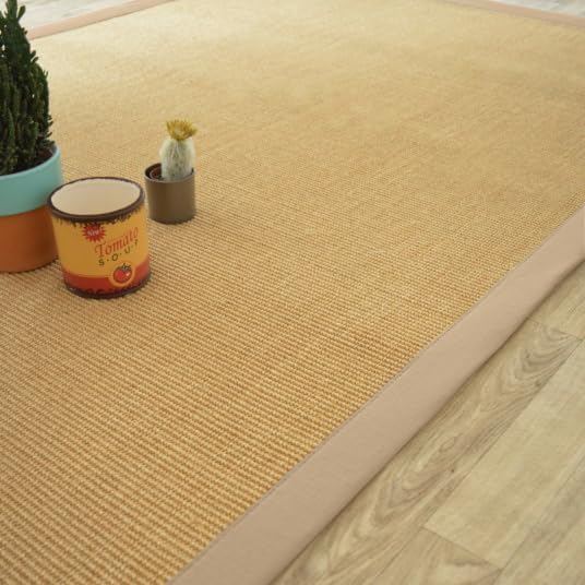 Decoweb Tapis sisal Yucatan Naturel - Ganse Beige - 80 x 150 cm