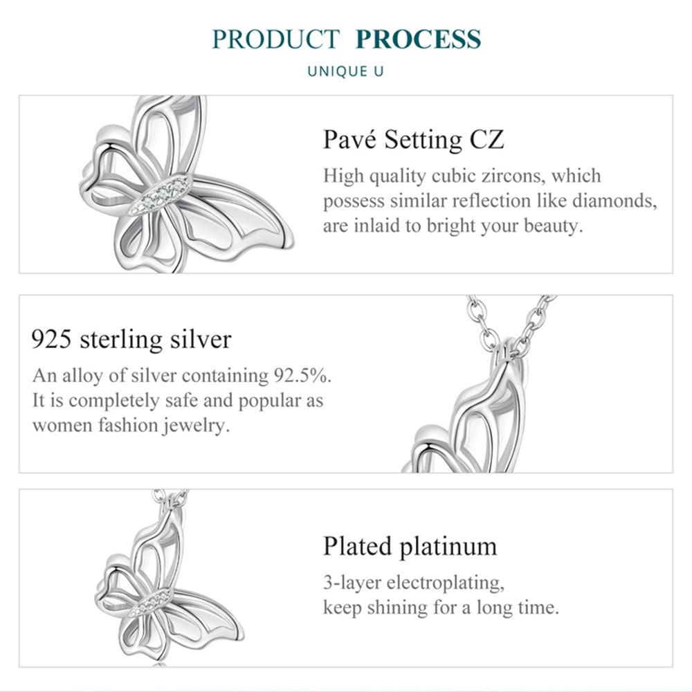 Generic Łzy Motyl Biżuteria damska 925 Sterling Silver Motyle Naszyjnik z kamieniem urodzeniowym Kolczyki Pierścionki