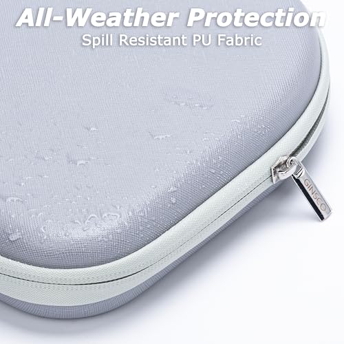 Image of Ginsco Headphone Case Compatible with JBL Tune 510BT /520BT /500BT /Junior 320, with Sony WH-CH520 /510, Ultra-Slim Hard Shell Waterproof Headphone Case for On Ear Headphones (Gray White)