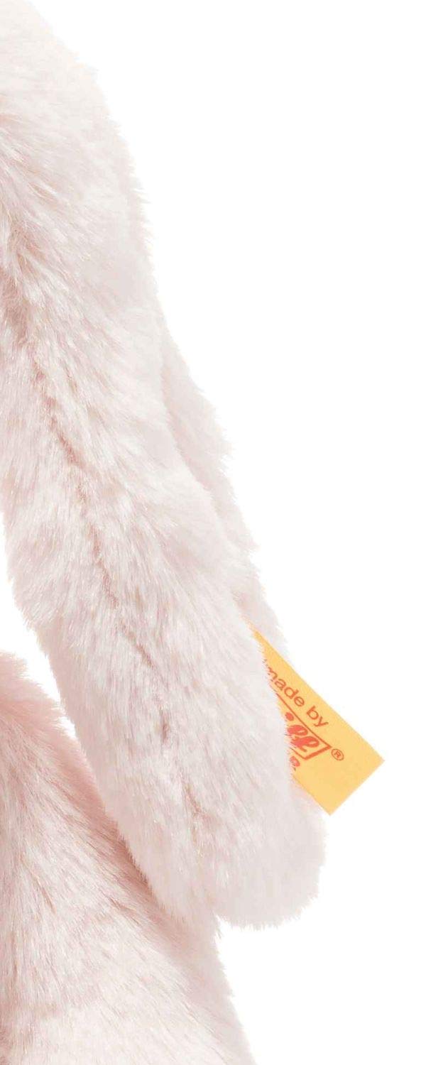 Steiff Peluche Coniglio Hoppie con luce notturna, dolce animale di stoffa, occhi in plastica, bambini e bambine, Friends, 28 cm, grigio chiaro, 081026