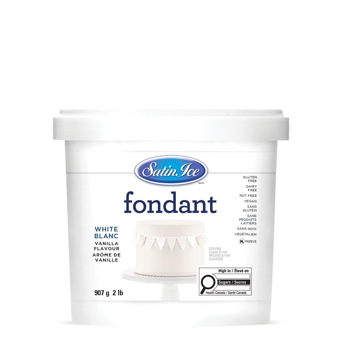 Satin Ice White Fondant, Vanilla, 1 Kilogram