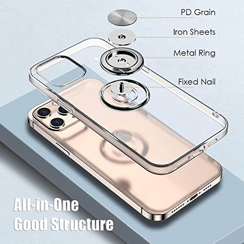 Coque transparente pour iPhone 14 avec support bague et fixation auto aimantée - 2