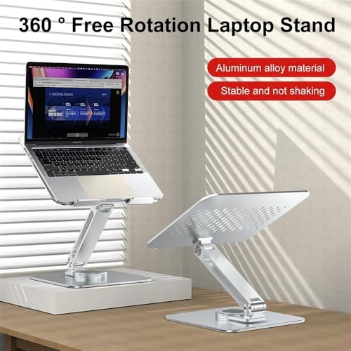 Support Réglable PC Portable Aluminium Ergonomique Support Tablette Ventilé