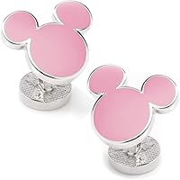 Vista 2 de Gemelos Mickey Mouse Silhouette Rosa, Metal Esmalte, no conocido