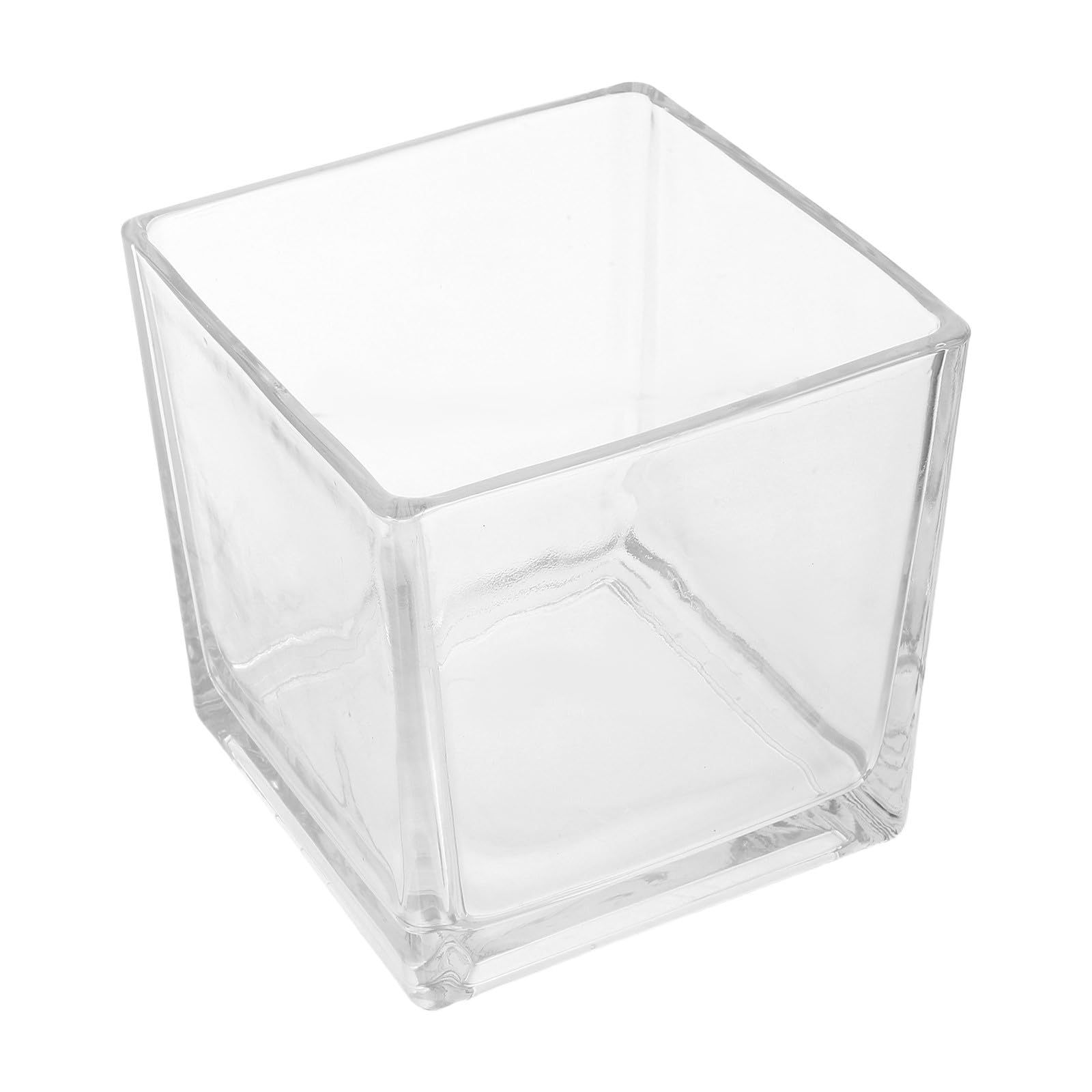 Tofficu Jarrones Cristal de Vidrio Cúbico Transparente, Florero Cubo Moderno para Flores y Plantas Hidropónicas, Decoración de Escritorio y Salón