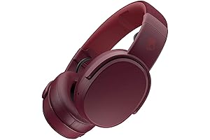 Crusher Wireless Over-Ear Headphones, Deep Red (Renewed)