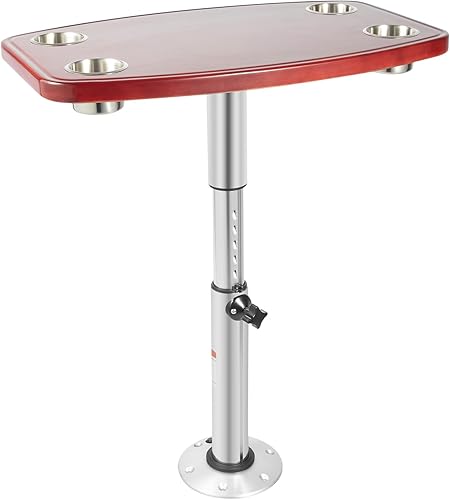 Juego de patas de mesa de barco, mesa de pontón rectangular, mesa de pedestal de barco pontón, mesa extraíble extragrande - con 4 portavasos