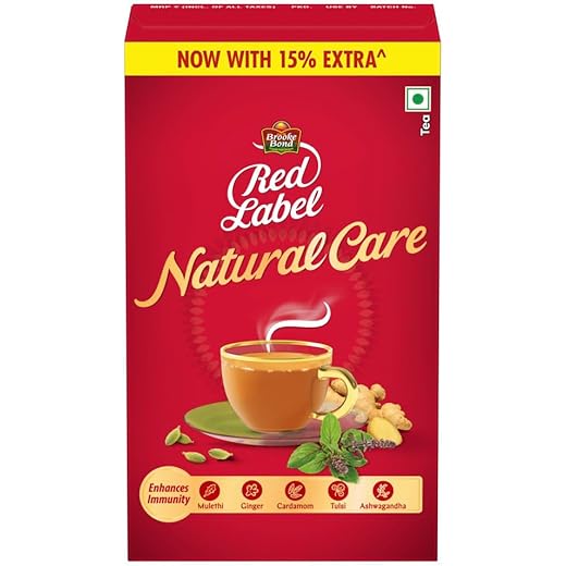 Brooke Bond Red Label Natural Care Tea With 5 Ayurvedic Ingr
