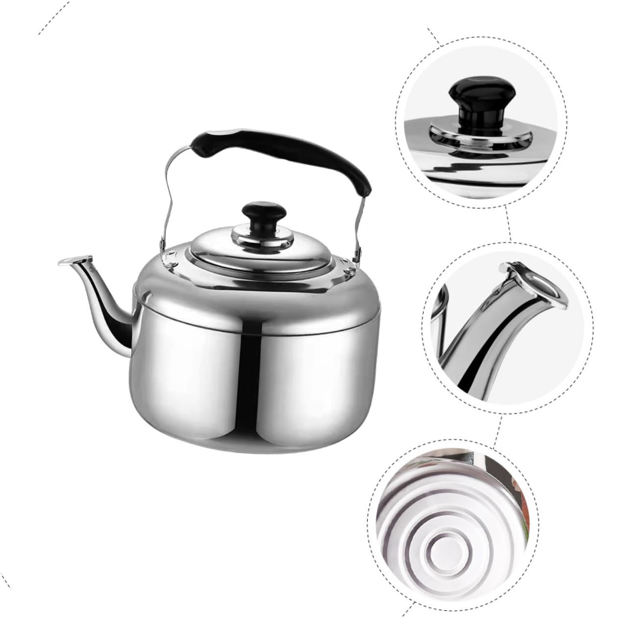 Bollitore in Acciaio Inox per fornello, bollitore per Acqua, Gas, Elettrico, induzione, bollitura Rapida, teiera, Cucina Domestica, bollitore per Acqua, tè, caffè, Appassionati