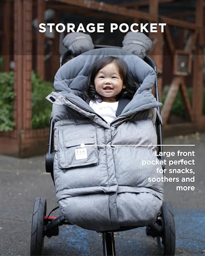 Image of 7AM Enfant Stroller Blanket 212 - Adjustable Baby Car Seat Zipped Blanket for Babies Winter, Unisex Multi Purpose Fleece Lined Warm Hooded Toddler Footmuff Water Repellent | (6M - 4T)