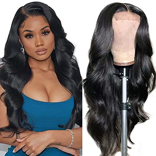 Body Wave Lace Front Wigs Human Hair Pre Plucked Hairline Glueless Lace Closure Wigs Brazilian Human Hair Wigs for Black Women Natural Color 20 inch