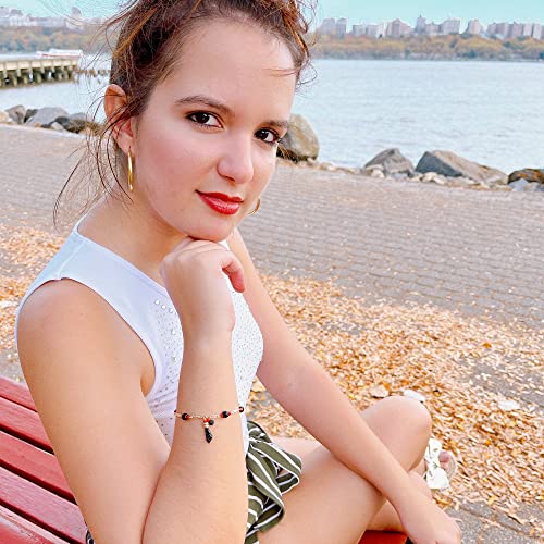 Azabache Bracelet for Women and Men, Jet Stone Amulet and Figa Hand for Evil Eye Protection, 7.5"2