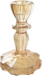 CASTIÇAL DE VIDRO AMBAR ELOYSA 4X7,5X11CM