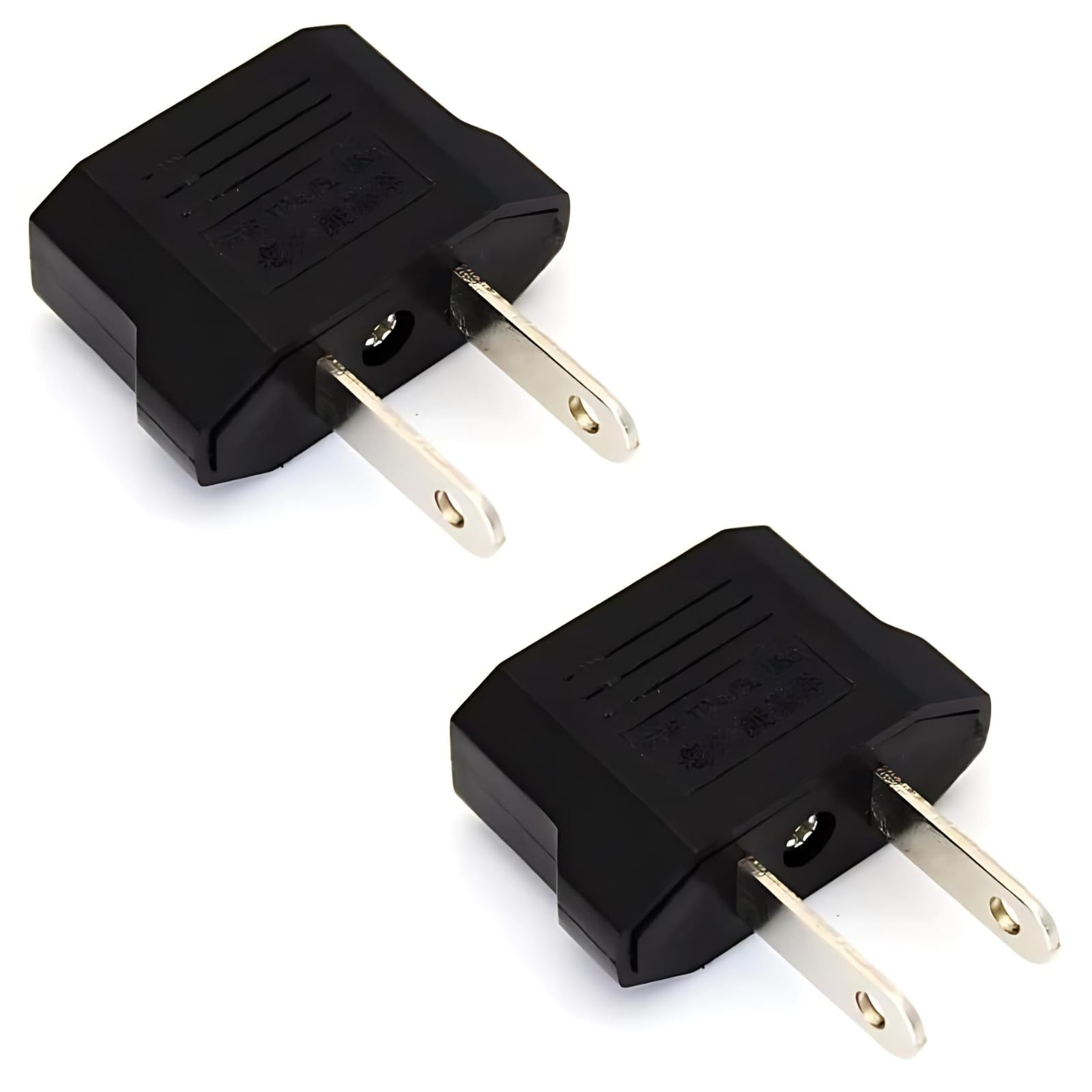 Sponsored Ad - 2-Pin Flat to Round US Conversion Plug, Compact Electrical Adapter for Home and Travel Use, Durable and Easy to Use (Pack of 2)