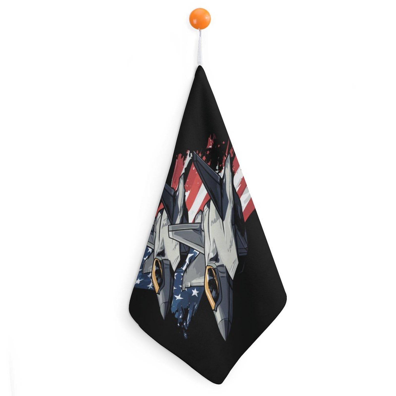 TXFBTRFSA F-22 Raptor Fighter Jet Hand Towels with Hanging Loop Kitchen Towel Handkerchiefs Cleaning Cloths