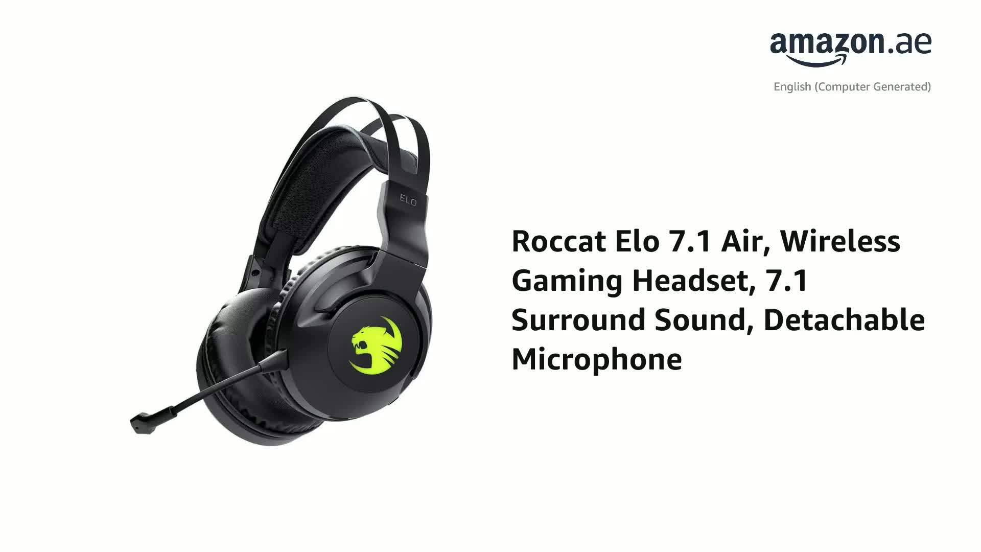 Roccat Elo 7.1 Air Pc Wireless Gaming Headset, Surround Sound