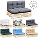 Amazinggirl Palettenkissen Outdoor Kissen Sitzkissen 120x80 cm - Auflagen für Paletten Europaletten Palettensofa und Palettenmöbel Palettenpolster Outdoorkissen Gartenkissen Grau B