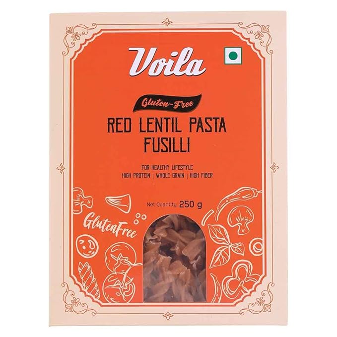 Red lentil Pasta 250 gm | Gluten Free Pasta | High Protein | High Fiber | Healthy Pasta