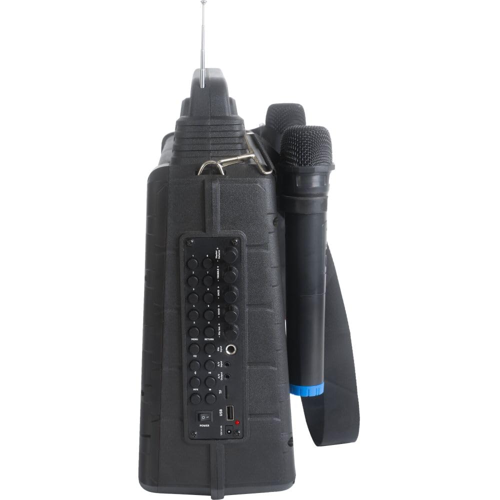 Ibiza KARAVISION Przenośny głośnik Karaoke z ekranem i 2x VHF Mics