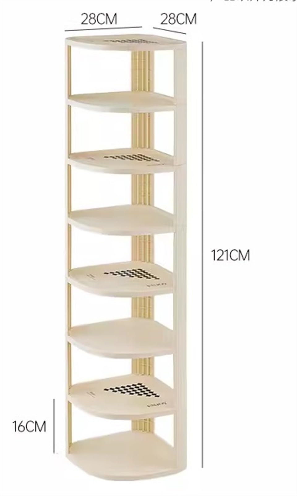 Scaffale angolare in plastica a 6 ripiani, per soggiorno, bagno, cucina, multiuso, per scarpe, libri, piante, salvaspazio, per camera da letto e ufficio.