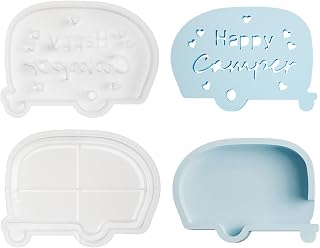 2 Piezas Autobús Juguete Silicona Soporte Velas Moldes Silicona Moldes Stand Color Azuleal Para Resina Epoxy