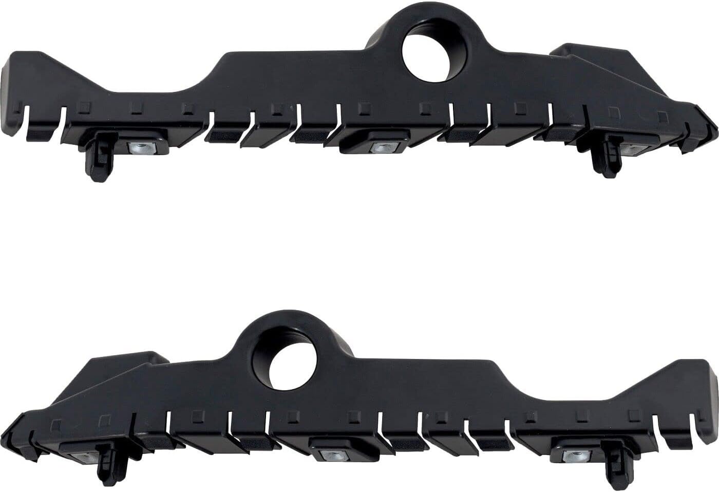 Front Right Passenger & Left Driver Side Pair Bumper Cover Guide Bracket Replacement For 2019-2025 Chevrolet Chevy Silverado 1500 Black Textured Made of Plastic w/Clips GM1043155 GM1042155