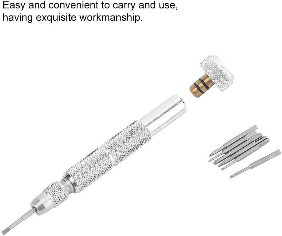 Precision Screwdriver,with 6 Extra Different Types Replace Blades,Ergonomic Multi-Function Repairing Tool for Watch Repair Household