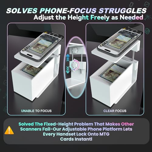 Card Scanner Stand for MTG & TCG, Adjustable Height Trading Card Scanner, Phone Stand MTG Accessories, Fit for un-Sleeved and Sleeved Cards, Compatible with ManaBox App - Thumbnail 2