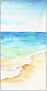 Schnell Trocknende und Leichte Strand Handtücher Strandtuch groß 90x180 cm Schnelltrocknendes Mikrofaser Bedrucktes mit Strand Wellen Malerei