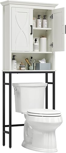 Miniatura 7 de Armario de almacenamiento sobre el inodoro, organizadores de baño y almacenamiento sobre el inodoro, puertas dobles sobre el inodoro, armario de