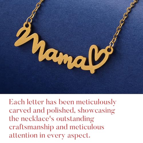 KingBra Personalized Letter Necklace with Curb Chain, 18K Gold Plated Handmade Love Accessories Necklace, Dainty Mama Jewelry for Women Mother's Day Gifts by KingBra - Used condition - Image 3