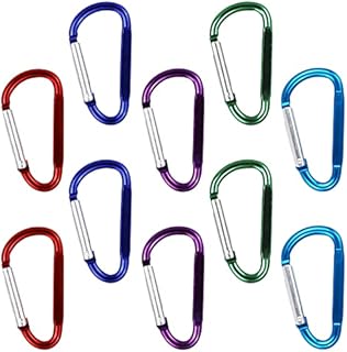 SZCXDKJ 10 Pcs Large Carabiner D Ring Clip Hook Keychain Camping Accessories for Outdoor, Fishing, Hiking, Traveling