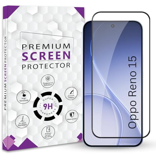 Image of Premium Tempered Glass Screen Protector Guard For Oppo Reno 15 5G (6.32 Inch, Pack of 1) | Edge to Edge Coverage With Easy to installation kit