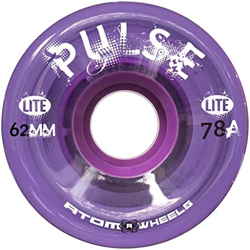 Atom Skates Quad Roller Wheels/Outdoor/Hardness 78A / 62x33 Purple Pulse Lite / 4pk