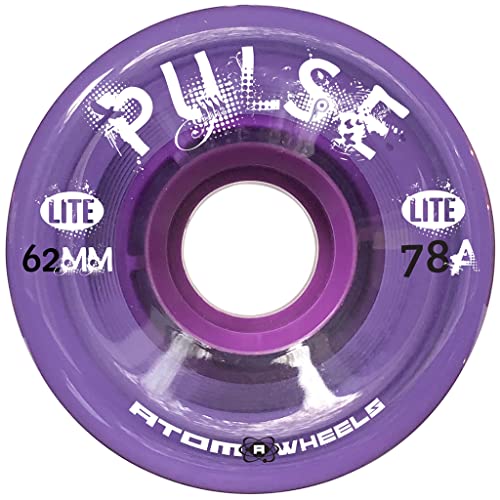 Atom Skates Quad Roller Wheels/Outdoor/Hardness 78A / 62X33 Purple Pulse Lite / 4Pk #TOP15