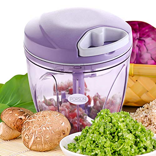 Purple Mini Chopper for Kitchen Dori Chopper Quick Handy Vegetable and Fruit Chopper Fruit Nut Onion Meat Grinder Mixer Salad Maker Vegetable Tools for Cutter, Chatni, Gravy, Paste XXL Size (900ml)