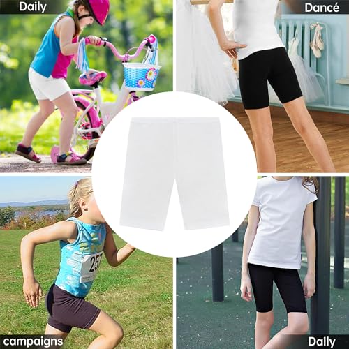 Geyuwoz Mädchen Kurze Leggings Kinder Radlerhose aus Baumwolle Sommer Dünn Shorts für Mädchen Unter Rock Unterhosen Kurze Leggings Shorts Weiß 146-152