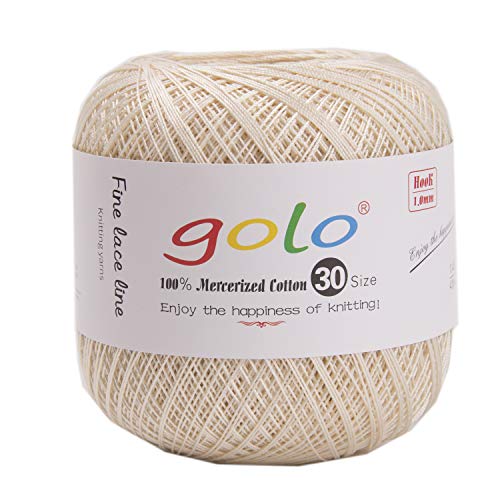 Golo Crochet Thread Yarns For Knitting 100% Cotton Yarn For Knitting Wheat Color 10-Ecr #TOP5
